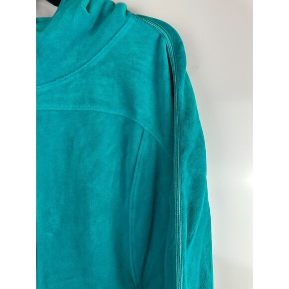 Juicy Couture Y2K Terry Velour Track Jacket Pants Teal Rhinestone J Jogger Set L - Picture 6 of 16